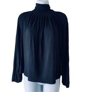 🇺🇸 MICHAEL KORS black turtleneck blouse size P/M